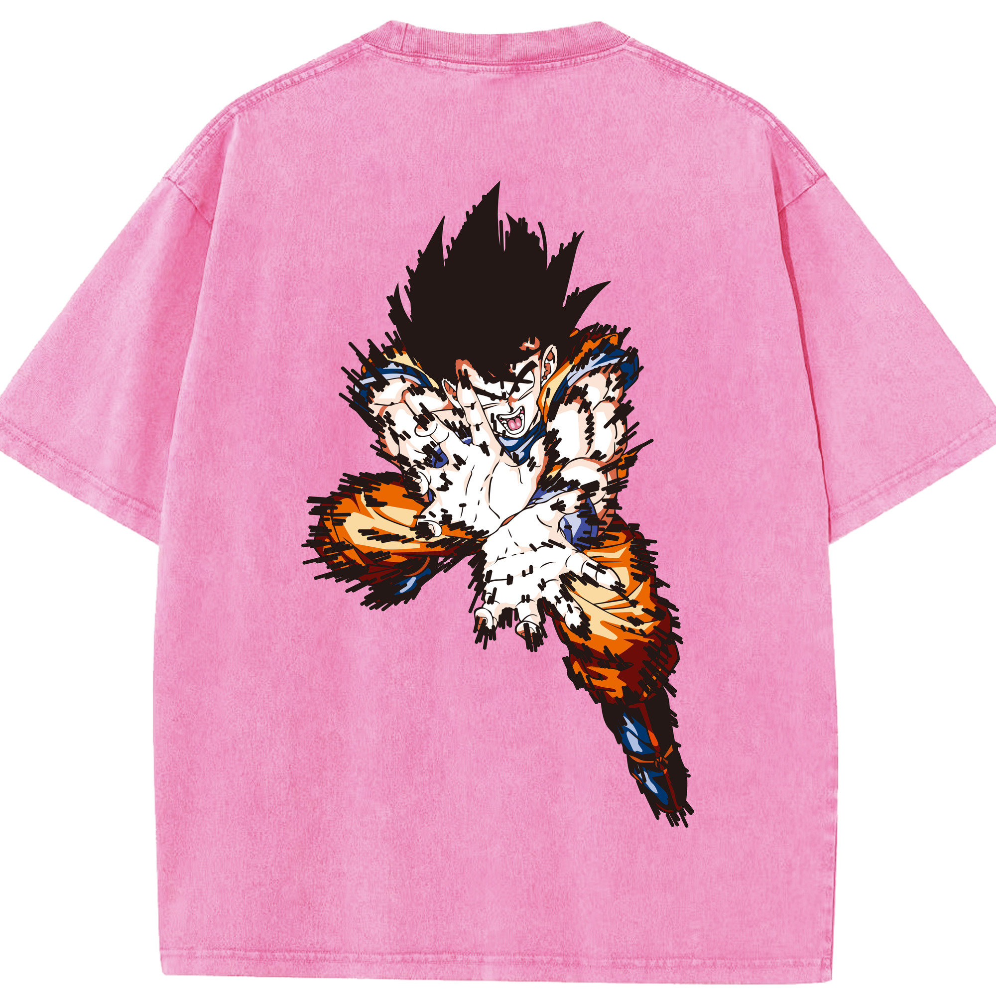 （画像用） ドラゴンボール 孫悟空（そん ごくう）Son Goku カカロット DRAGON BALL Kakarotto 綿100% ヴィンテージ風 半袖Tシャツ（背面プリント）